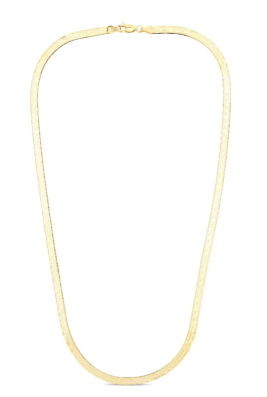 ladies rings best-14K Gold 4mm Imperial Herringbone Chain