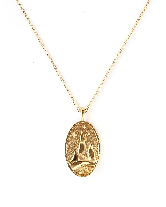 Ladies necklaces 1970s boho -Capricorn Gold Zodiac Necklace