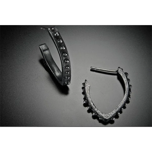 ladies earrings best-Bumpy Hoop Thin Earring