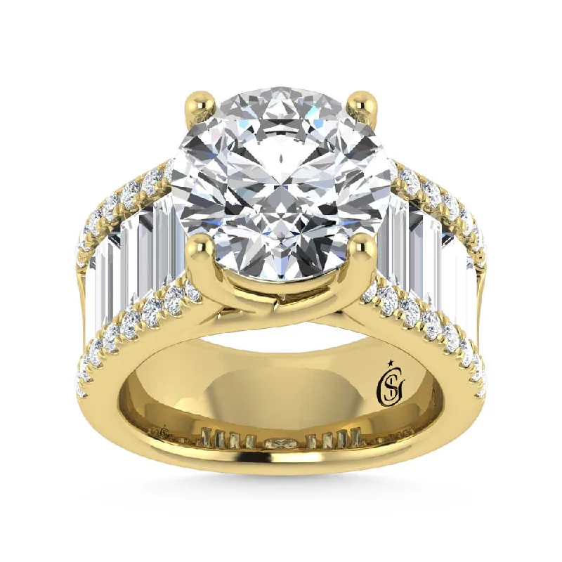 ladies engagement rings rare-14K Yellow Gold Lab Grown Diamond 7 1/2 Ct.Tw. Engagement Ring