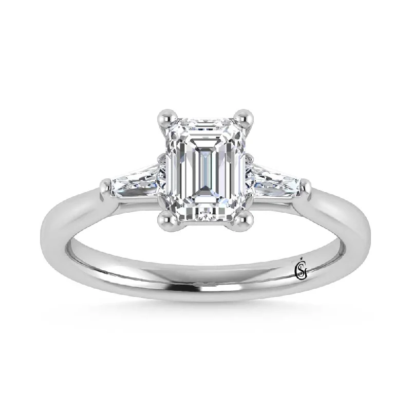 ladies engagement rings pearl-14K White Gold Lab Grown Diamond 1 1/5 Ct.Tw. Engagement Ring