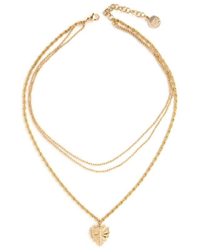 Ladies necklaces clearance sale -Hart Gold Necklace