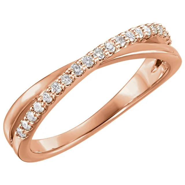 ladies rings patterned-14KT Gold 1/5 CTW Diamond Criss-Cross Ring