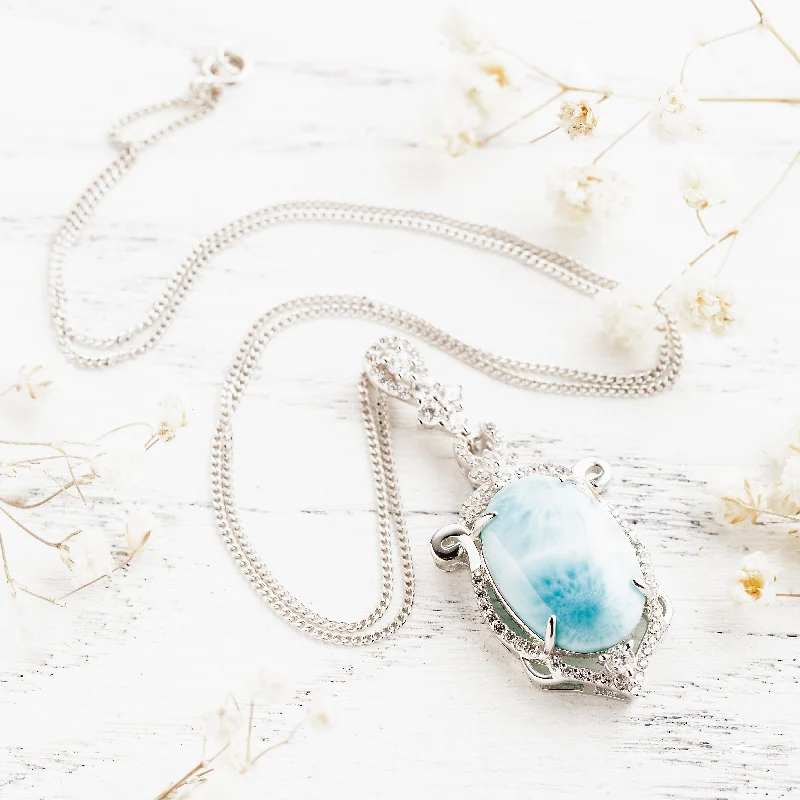 Ladies necklaces dragonfly shine -Larimar Mythos Necklace