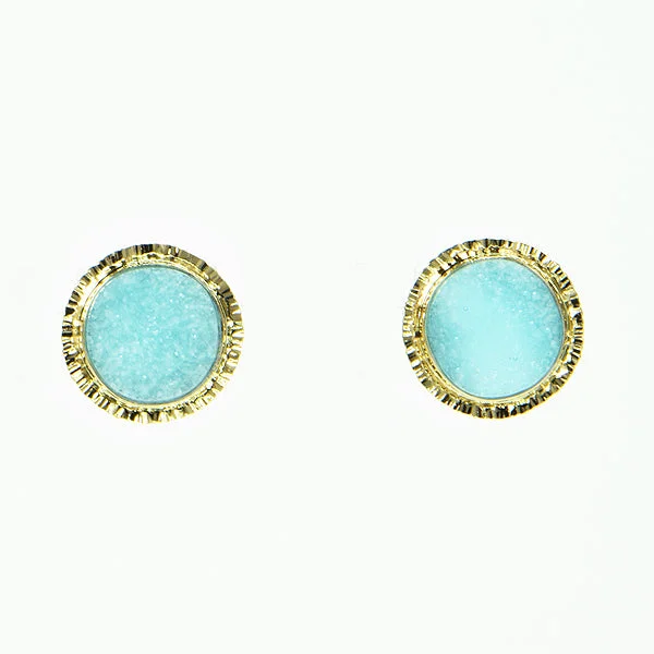 ladies earrings abstract-Drusy Hemimorphite Earrings