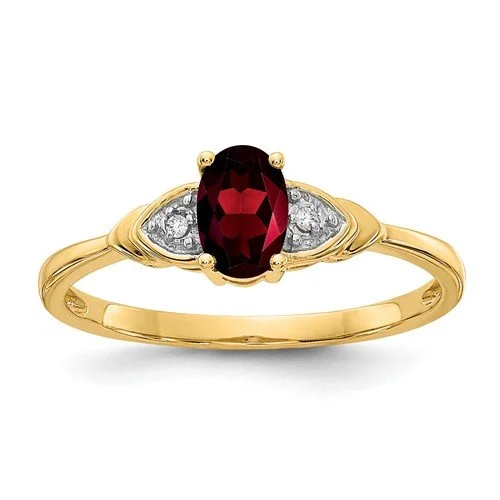 ladies rings turquoise-14KT TWO-TONE 3 STONE DIAMOND AND GARNET RING