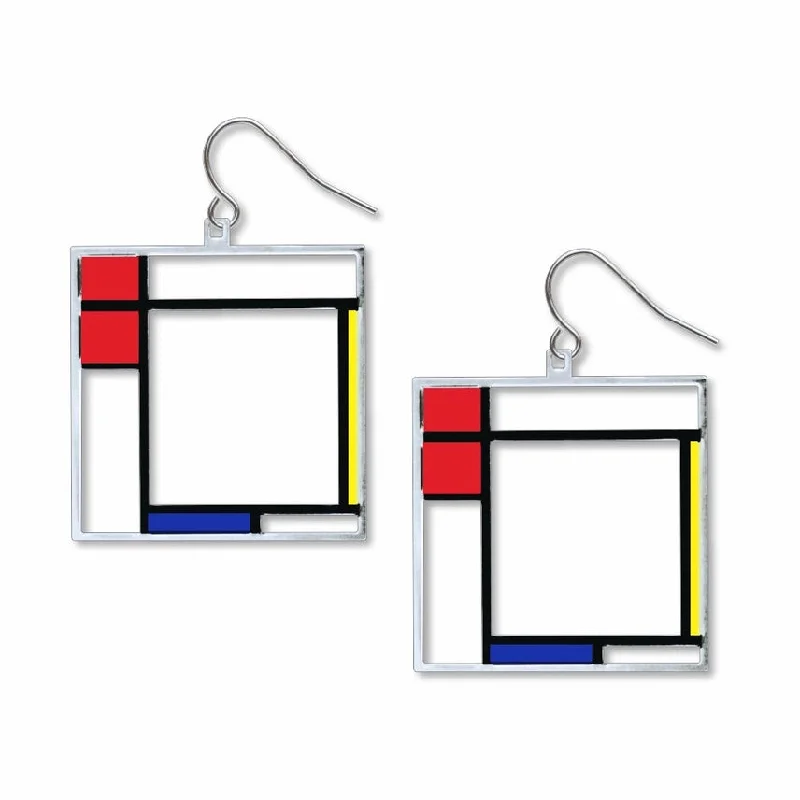 ladies earrings office-Mondrian Composition Earrings