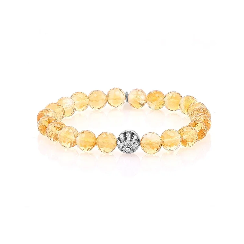 Ladies bracelets nature charm -Cuties Icon Bracelet - Citrine with Pave Sunrise Bead : B0003755