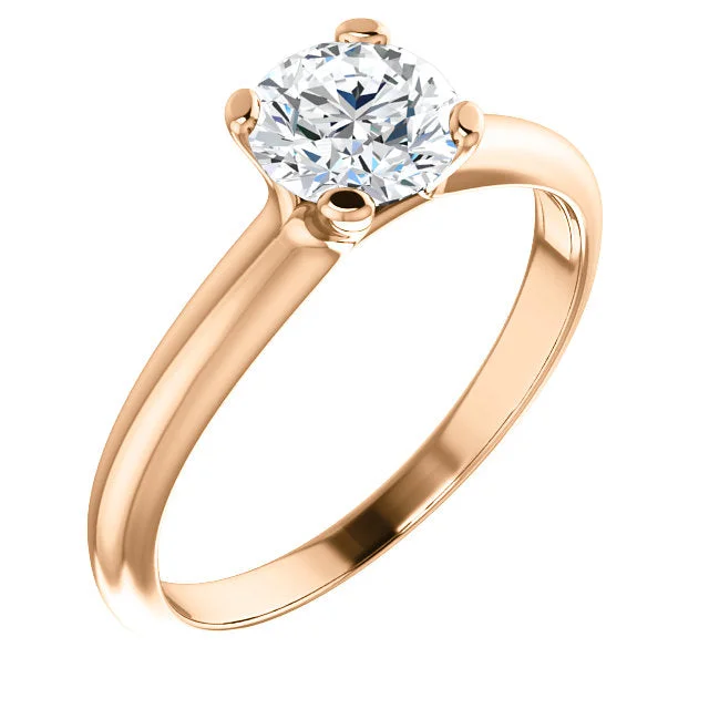 ladies engagement rings modern-18K Rose Round Solitaire Engagement Ring 122005:862:P