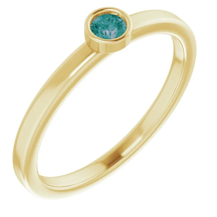 ladies rings presentation-14K Yellow 3 mm Lab-Grown Alexandrite Ring