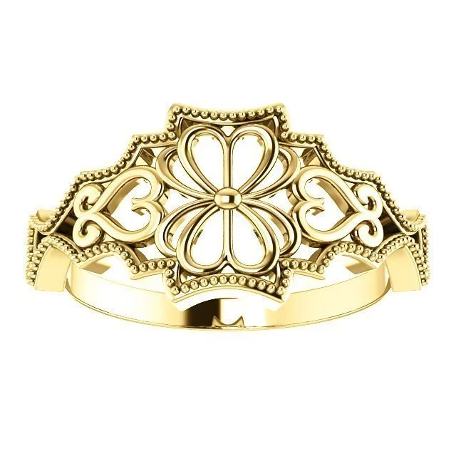 ladies rings antique-14KT GOLD VINTAGE INSPIRED FILIGREE RING