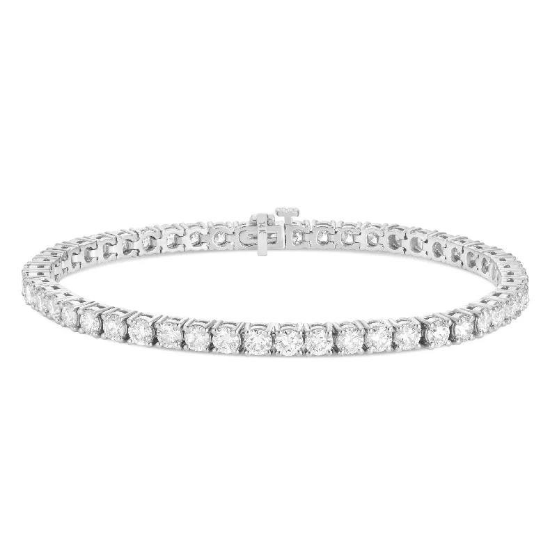 Ladies bracelets champagne charm -14K Gold 6.95ct 3.3mm Diamond Tennis Bracelet