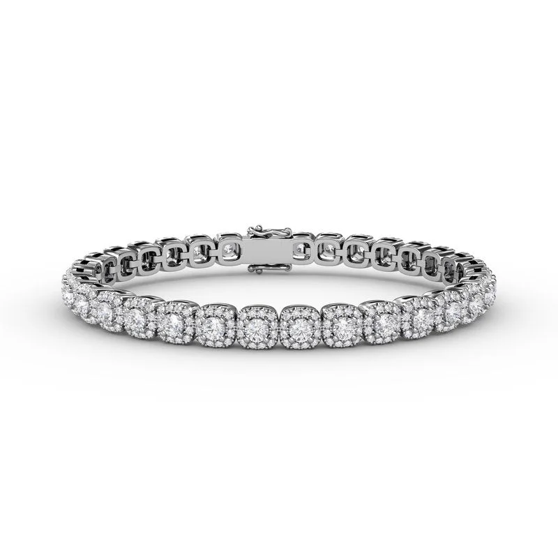 Ladies bracelets bold shine -Cushion Cut Diamond Bracelet B1490