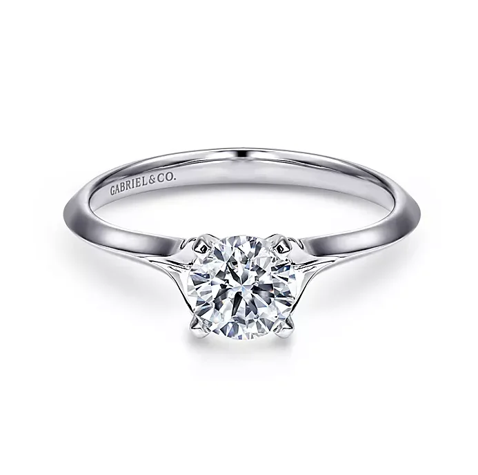 ladies engagement rings spiritual-Ellis - 14K White Gold Round Diamond Engagement Ring