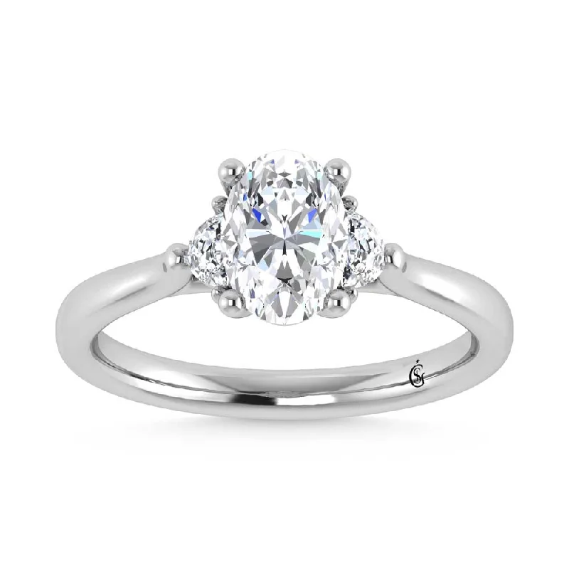 ladies engagement rings colorful stones-14K White Gold Lab Grown Diamond 1 1/6 Ct.Tw. Engagement Ring