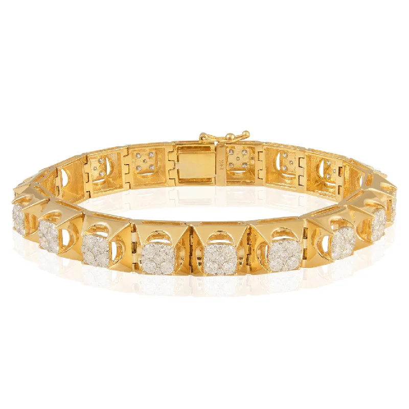 Ladies bracelets no cost delivery -14k Yellow Gold 7.75ct Diamond Bracelet