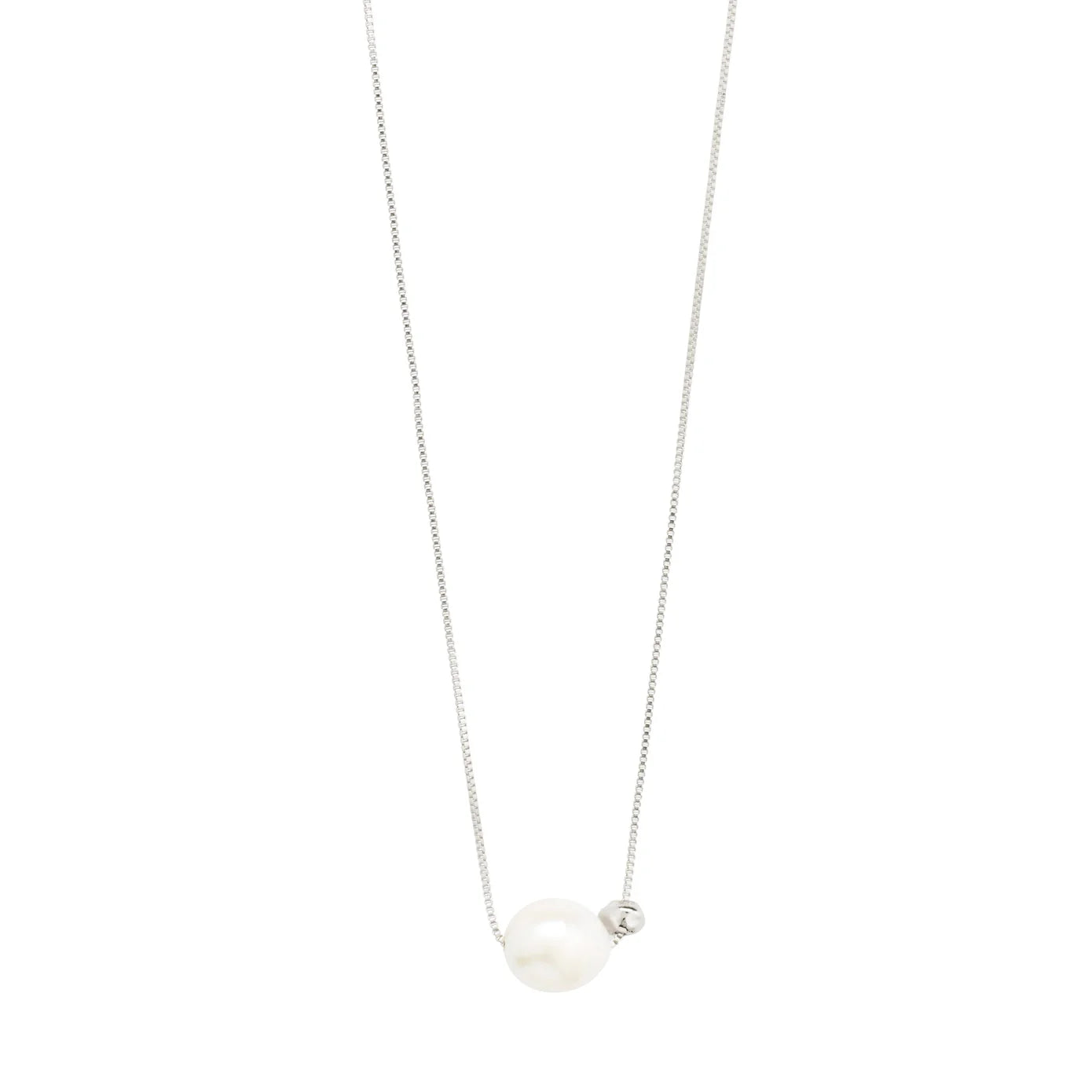 Ladies necklaces split design -Trust Silver Plated Pearl Necklace