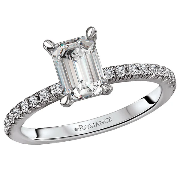 ladies rings premium-Peg Head Semi-Mount Diamond Ring