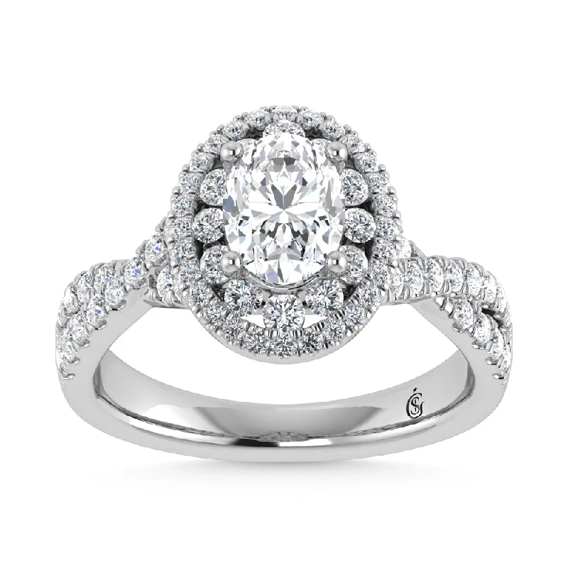 ladies engagement rings statement-10K White Gold Labgrown Diamond 5/8 Ct.Tw. Engagement Ring