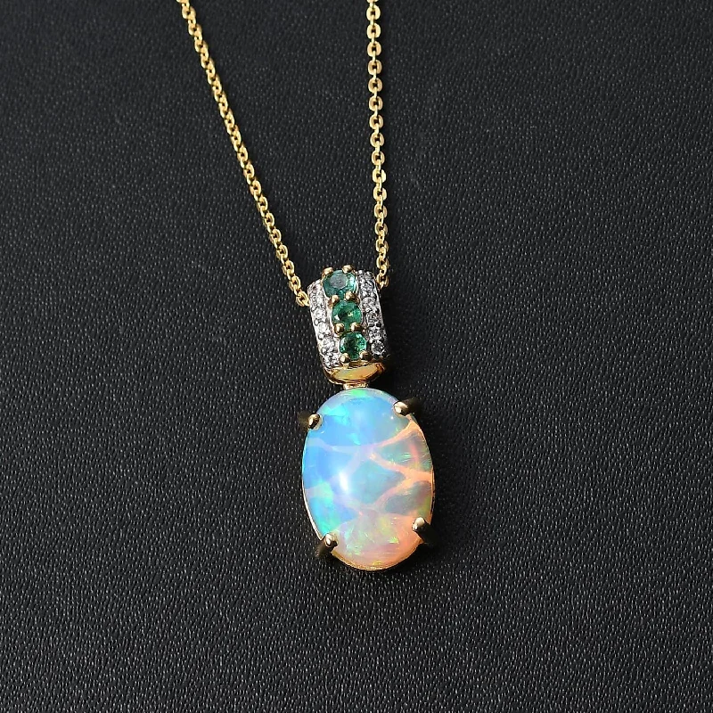 Ladies necklaces zodiac glow -Multi Gemstone Pendant Necklace