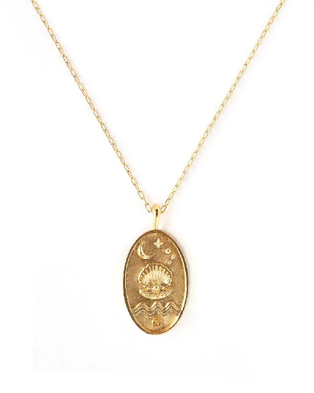 Ladies necklaces proposal gift -Cancer Gold Zodiac Necklace