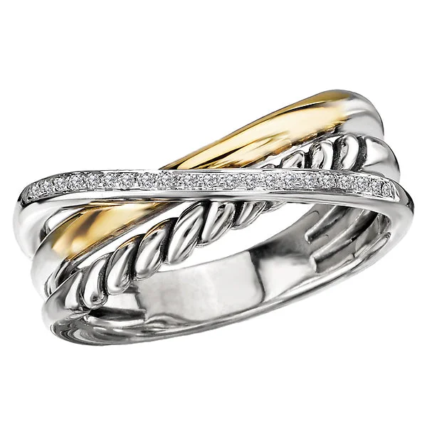 ladies rings horoscope-Ladies Two-Tone Diamond Ring