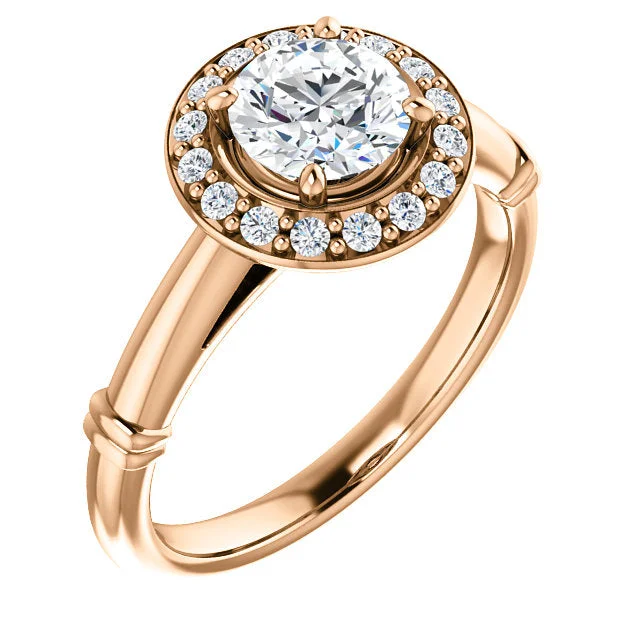 ladies engagement rings designer-14K Rose 6mm Round Engagement Ring 122177:239:P