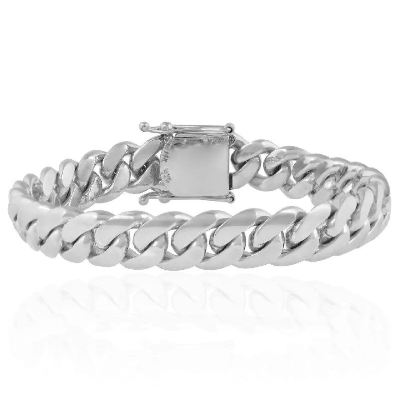 Ladies bracelets nordic glow -14K White Gold Cuban Link Bracelet 16mm