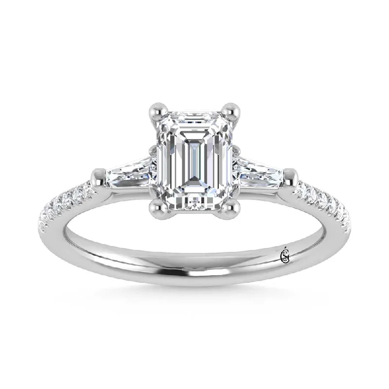 ladies engagement rings simple-14K White Gold Lab Grown Diamond 1 1/4 Ct.Tw. Engagement Ring