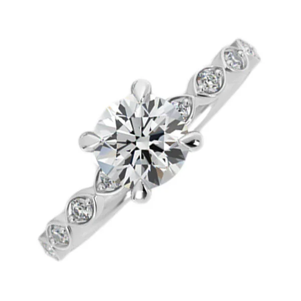 ladies engagement rings celebration-14K White Gold Diamond Engagement Ring (2/3ctw)