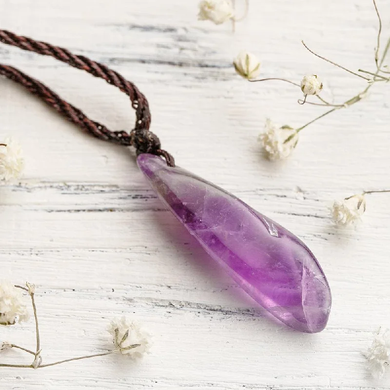 Ladies necklaces rose cut gem -Amethyst Harmony Necklace