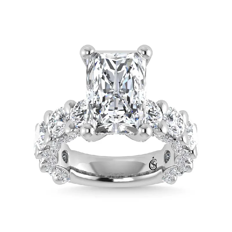 ladies engagement rings ethnic-14K White Gold Lab Grown  Diamond 7 1/6 Ct.Tw. Victoria Engagement Ring