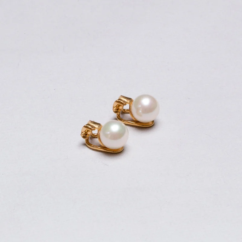 ladies earrings engraved-Vintage Dior Pearl Clip-on Earrings