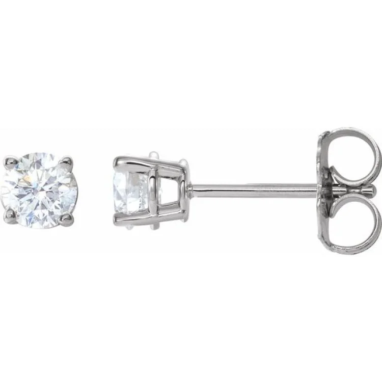 ladies earrings offers-14K White 1/2 CTW Natural Diamond Stud Earrings