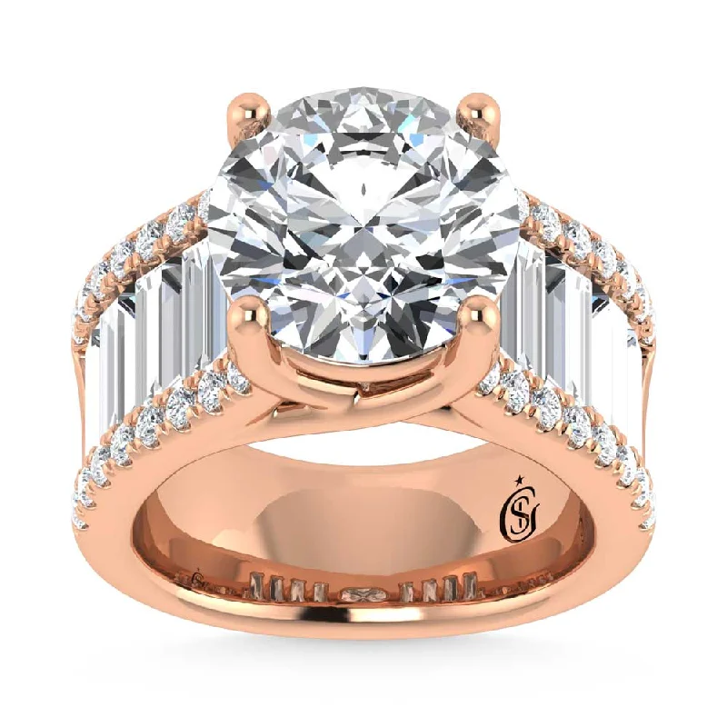 ladies engagement rings wave-14K Rose Gold Lab Grown Diamond 7 1/2 Ct.Tw. Engagement Ring