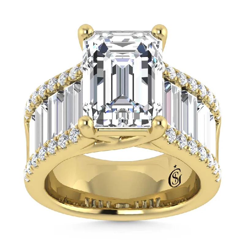 ladies engagement rings futuristic-14K Yellow Gold Lab Grown Diamond 7 1/2 Ct.Tw. Engagement Ring