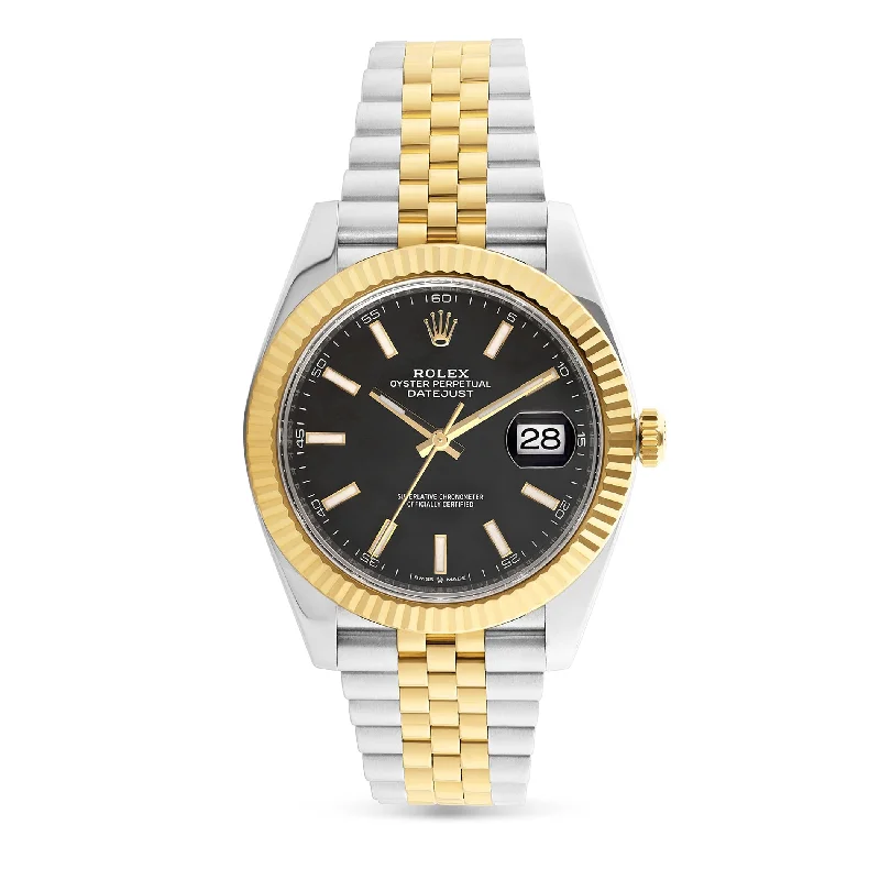 Ladies bracelets love shine -Rolex DateJust Black Stick Dial with Two-Tone Jubilee Bracelet 126333