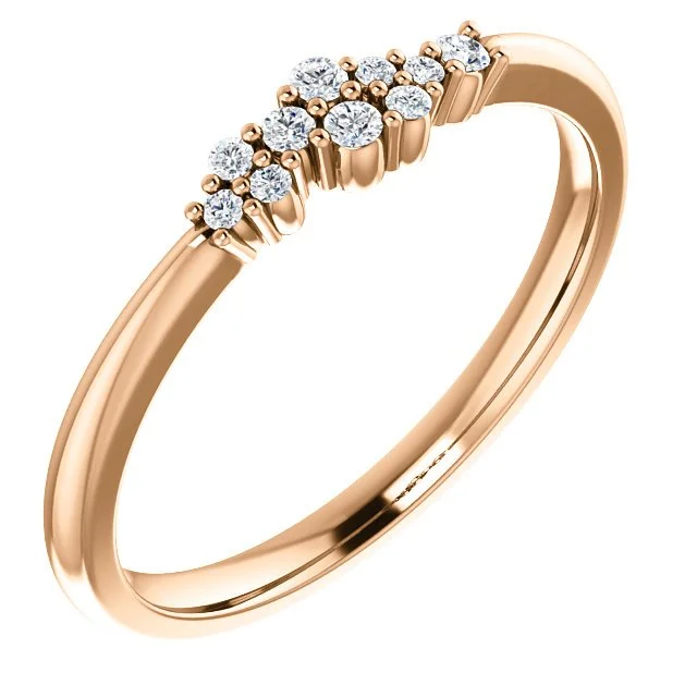 ladies rings custom design-14KT Gold 1/10 CTW Diamond Stackable Cluster Ring