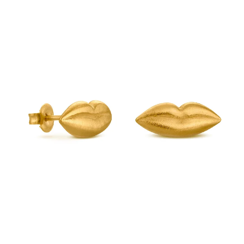 ladies earrings reviews-Dalí Lips Stud Earrings - Gold