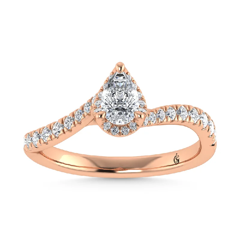 ladies engagement rings topaz-10K Rose Gold Labgrown Diamond  5/8 Ct.Tw. Engagement Ring