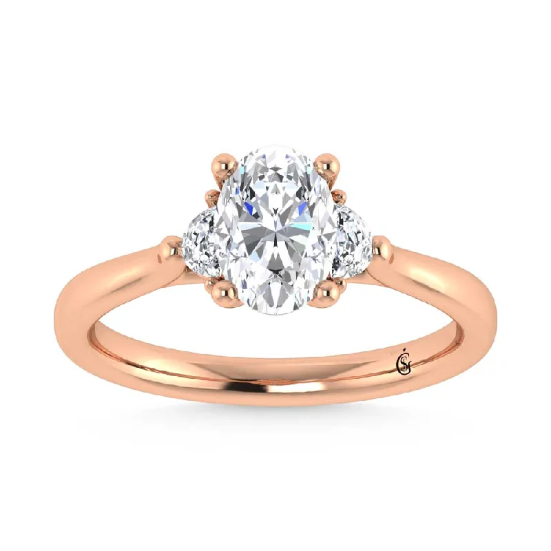 ladies engagement rings bespoke-14K Rose Gold Lab Grown Diamond 1 1/6 Ct.Tw. Engagement Ring