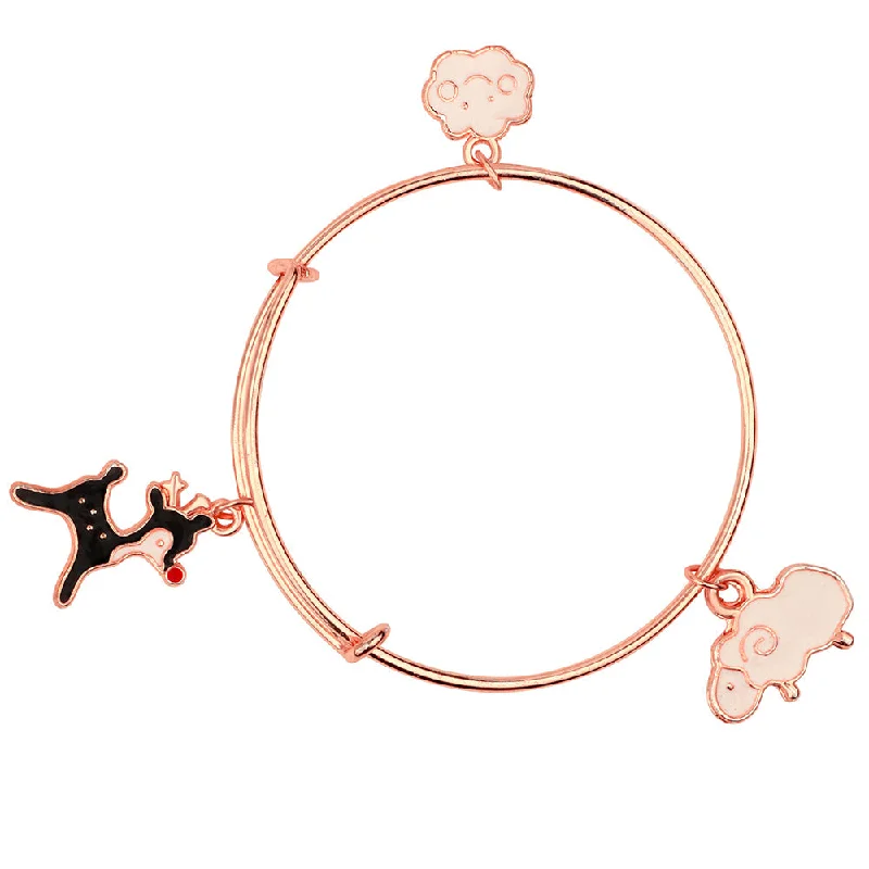 Ladies bracelets sci-fi shine -Mahi Dog, Ship & Cloud Shapded Rose Gold Plated Enamel Work Kids Bracelets for Kids (BRK1100822Z)