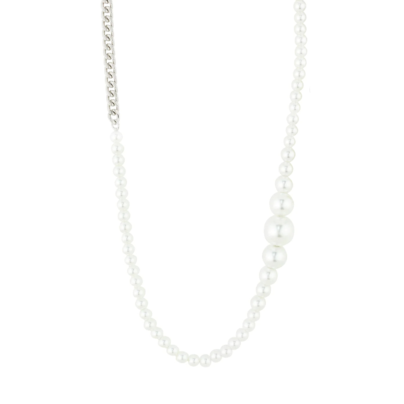 Ladies necklaces perfect fit -Relando Silver Plated Pearl Necklace