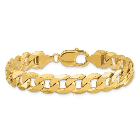 Ladies bracelets arabic charm -14K 9.5mm Flat Beveled Curb Bracelet