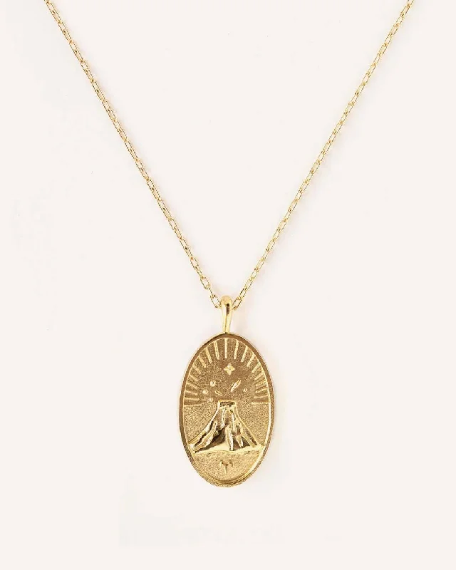 Ladies necklaces ruby pendant -Aries | 10K Solid Gold Zodiac Necklace