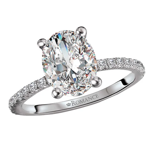 ladies rings initial-Peg Head Semi-Mount Diamond Ring