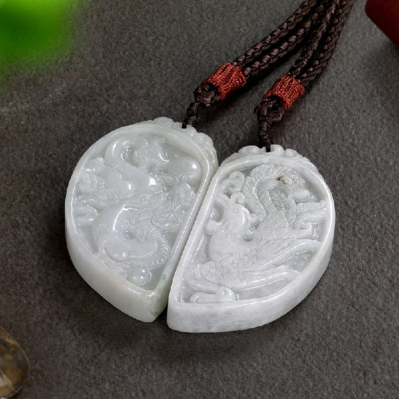 Ladies necklaces eternal love -Crystal Jade Couple Matching Necklaces