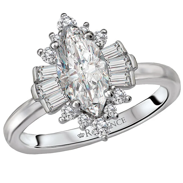 ladies rings understated-Halo Semi-Mount Diamond Ring