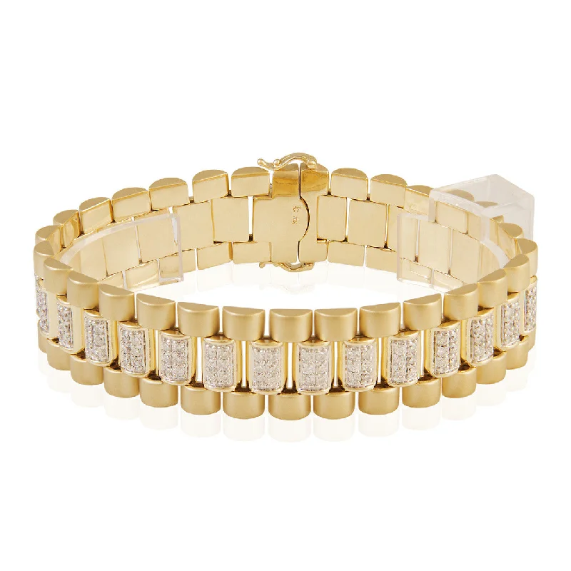 Ladies bracelets 1950s shine -10k Yellow Gold 5.05ct Diamond Bracelet