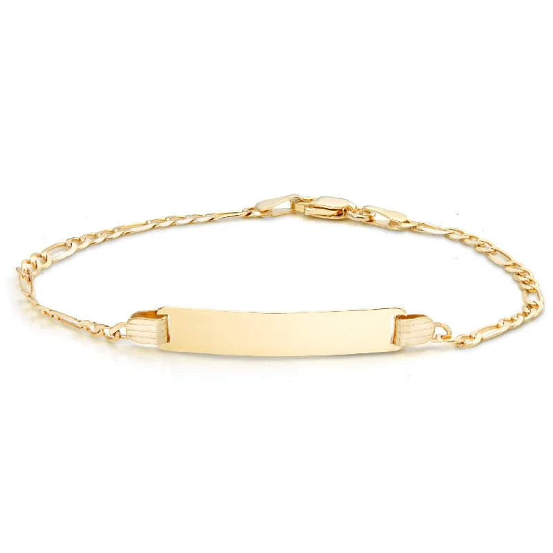 Ladies bracelets gem cluster -10K Yellow Gold Engravable Bracelet